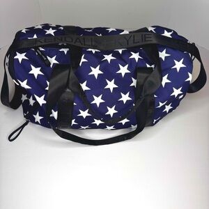 Kendall & Kylie Royal Blue Star Travel Duffel Bag Adjustable Strap Preppy Gym